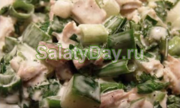 Салат с курицей и свежим огурцом