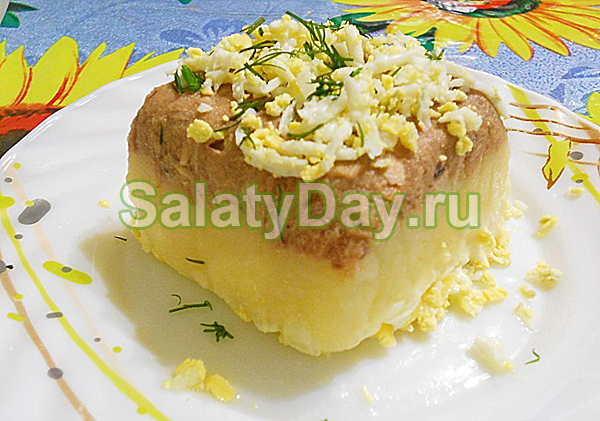 Салат Мимоза с рисом