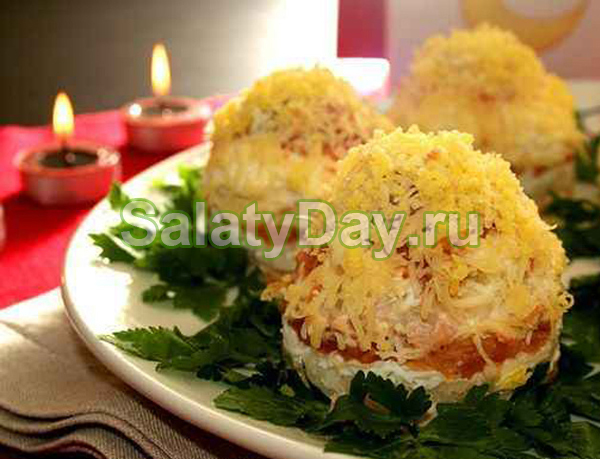 Салат Мимоза с яблоком