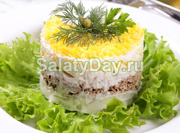 Салат мимоза с крабовыми палочками