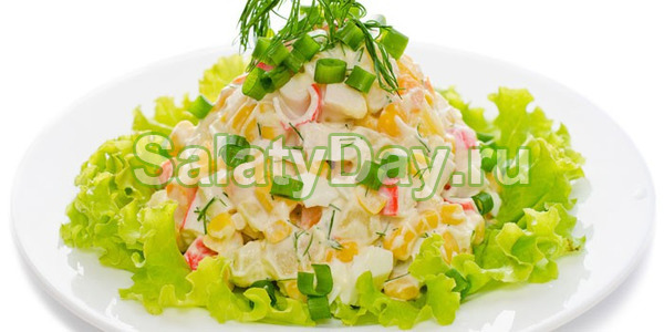 Салат из крабовых палочек с кукурузой