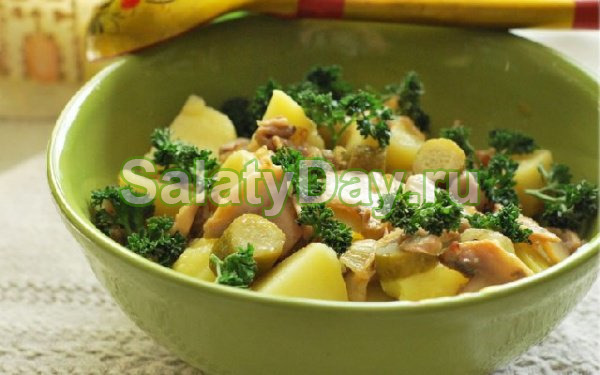 Салат с картошкой и грибами