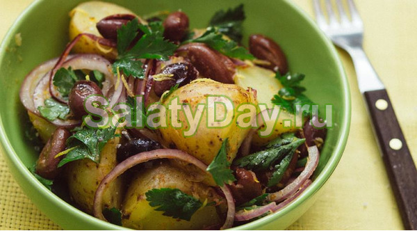 Картофельный салат с маслинами