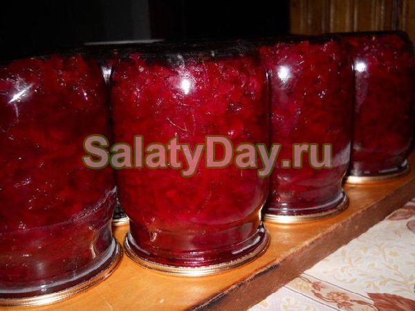 Салат со свеклы и яблок на зиму