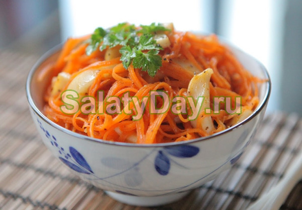 Морковь по-корейски с кальмаром