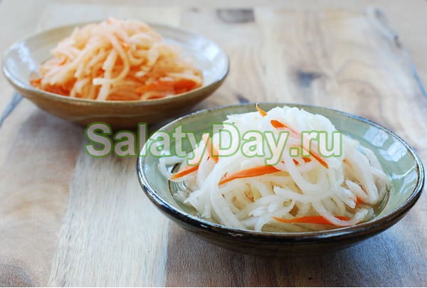Морковь по-корейски со сладким редисом