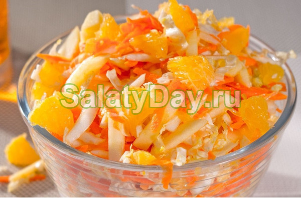 Салат из свежей капусты с апельсином на зиму