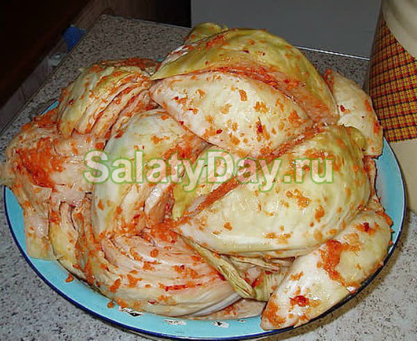 Салат из свежей капусты на зиму по-корейски