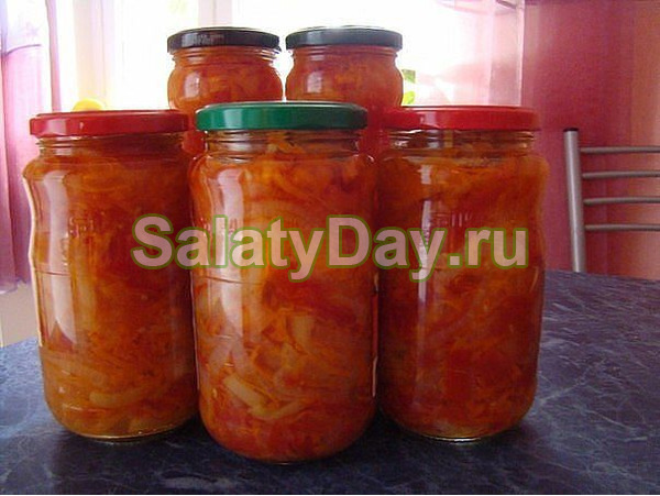 Салат на зиму по-украински (без маринада и стерилизации)