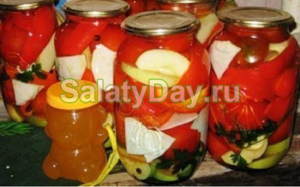 Салат из помидоров с яблоками