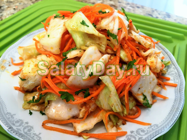 Корейская морковь с капустой