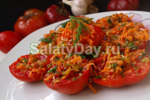 Морковь по-корейски с томатами