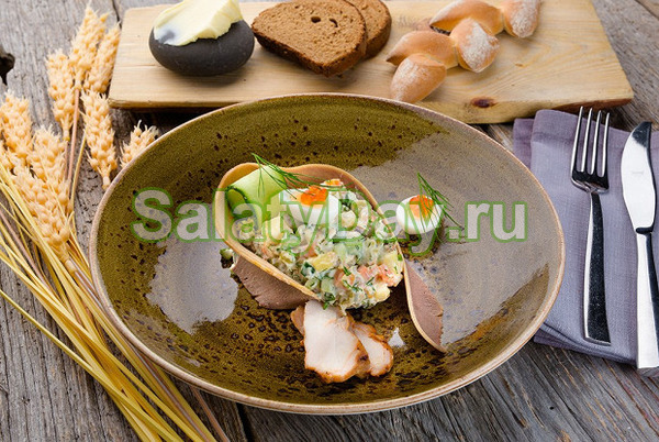 Оливье с печеными овощами
