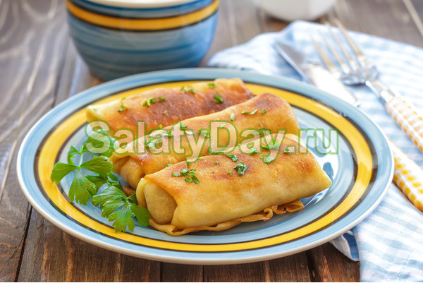 Блины с мясом и картофелем