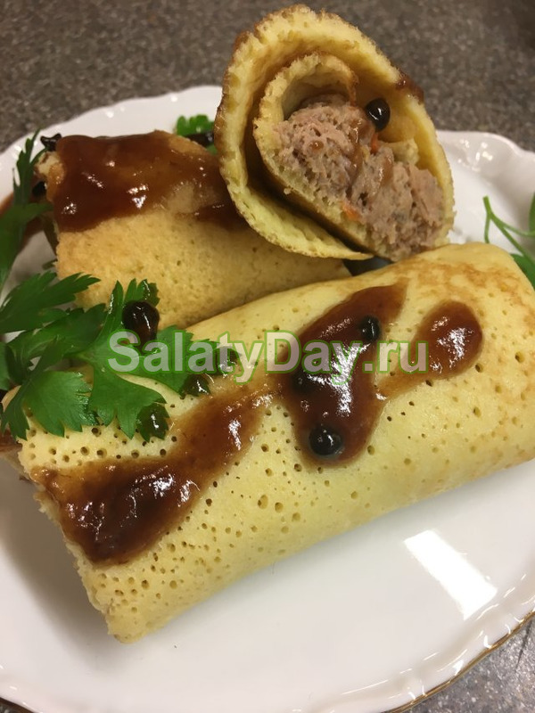 Блины с утиным мясом