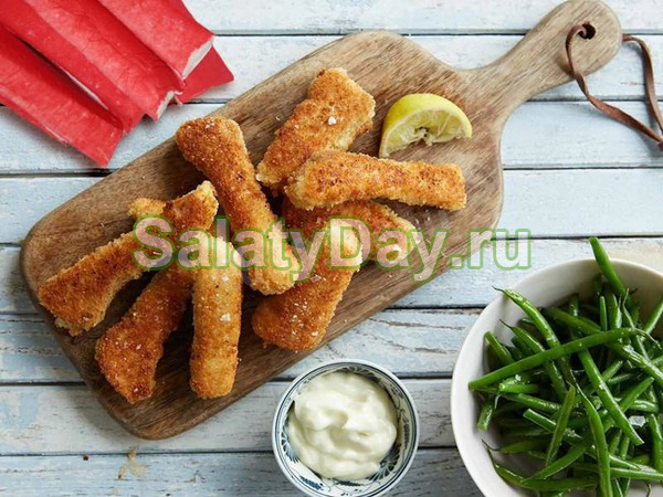 Классические крабовые палочки в сырном кляре