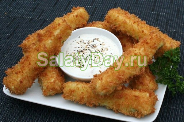 Крабовые палочки с морковной начинкой в кляре