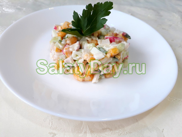 салат с крабовыми палочками фото 7