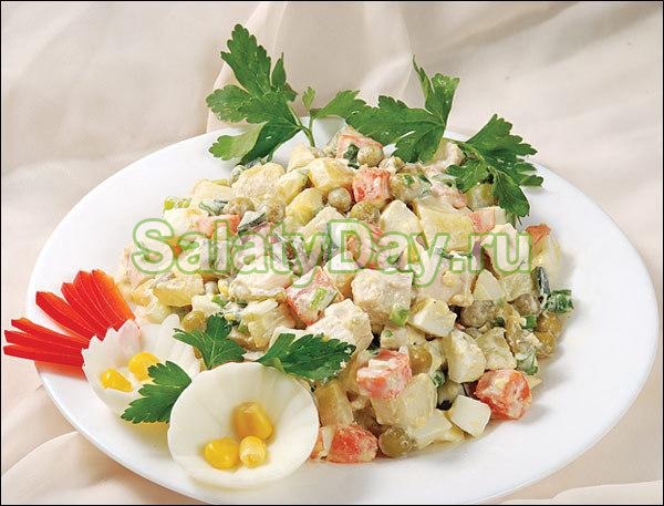 Салат «Зимний на Новый год» с куриной грудкой