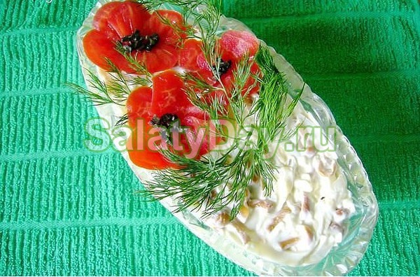 Салат на день рождения "Маки" с рисом и фасолью