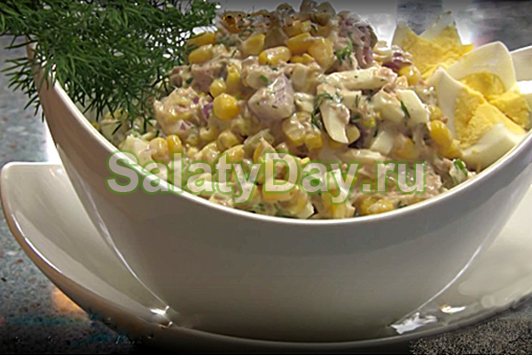 Салат из кукурузы с тунцом