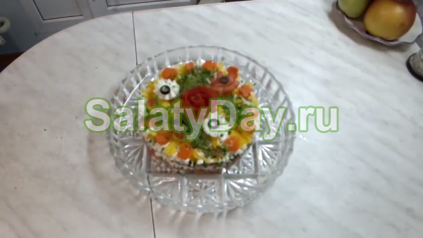 Салат «Оргазм (Восторг)» с крабовыми палочками и болгарским перцем