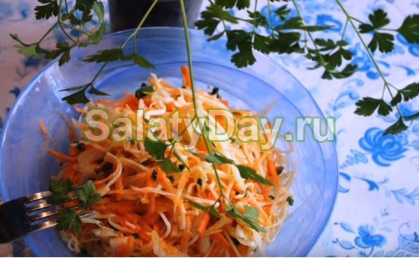 Салат из квашеной капусты &laquo;Полезный&raquo;