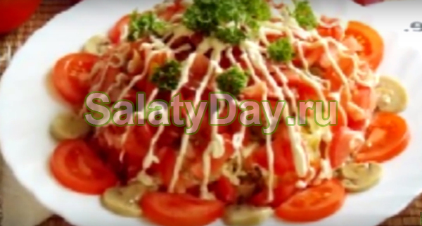 Салат грибной Красная шапочка