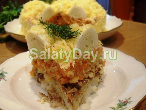 Салат «Сугроб» с яблоками