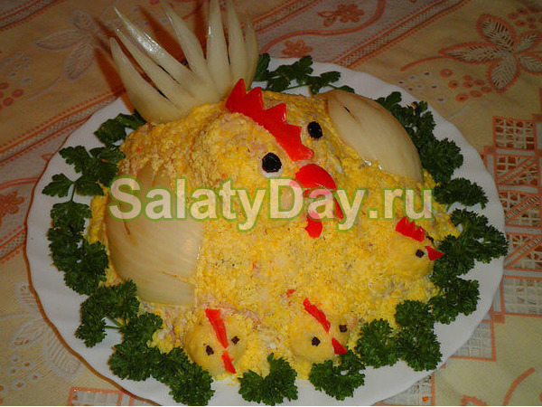 Сырный салат с курицей – сыр, помидоры и курица