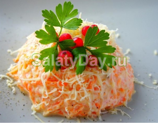 Сырный салат с морковью – сыр, чеснок и морковь