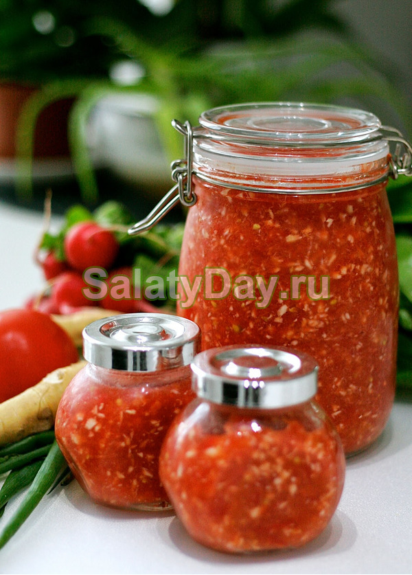 Хреновая закуска на зиму с помидорами