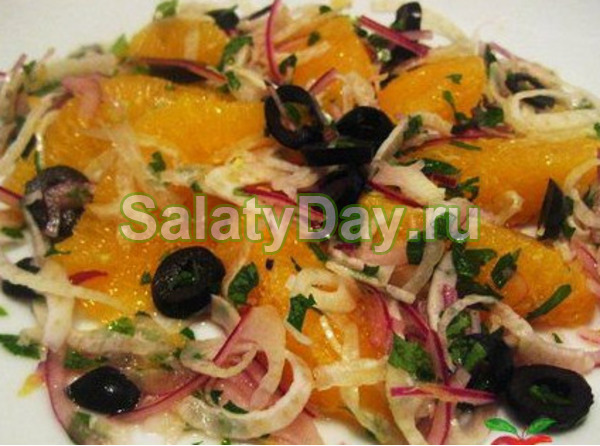 Закуска из оливок с апельсином и каперсами