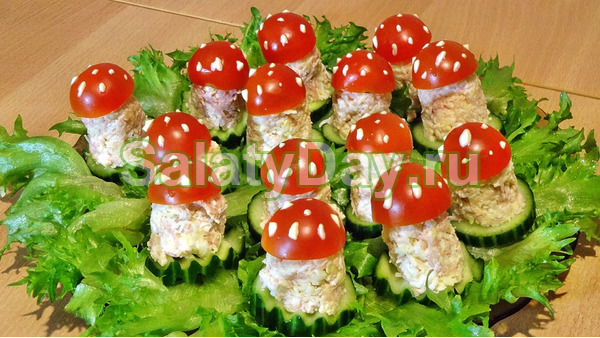 Праздничная закуска «Мухоморчики»