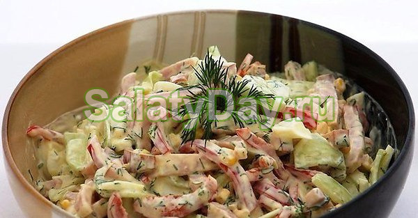 Блинный салат – паста со сливками