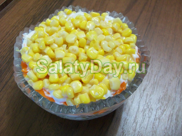 «Постная мимоза» с кукурузой