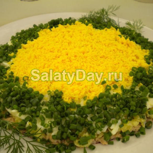 «Мимоза» из замороженной горбуши